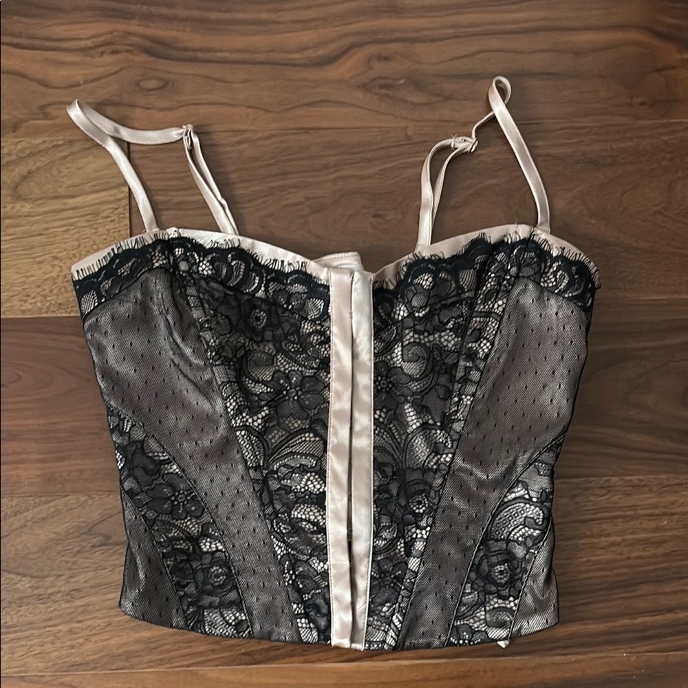 Guess Black Lace Bustier, Medium, Like New